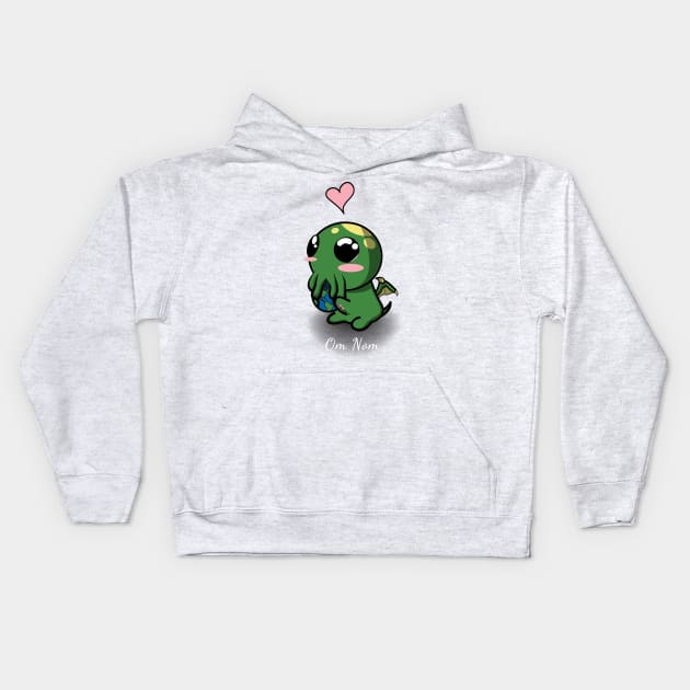 Om Nom Fhtagn! Kids Hoodie by GrimGate